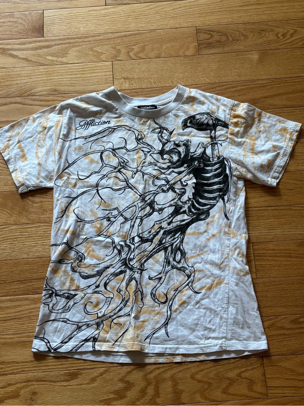 Affliction Women’sWhite Graphic Skeleton Tee